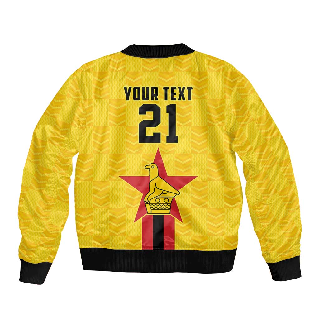 Custom Africa Football Zimbabwe Bomber Jacket The Warriors with Zimbabwe Bird - African Pride