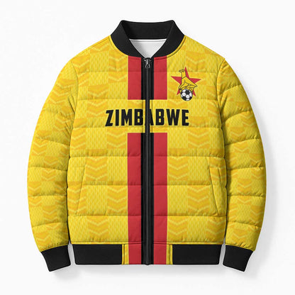 Custom Africa Football Zimbabwe Bomber Puffer Jacket The Warriors Zimbabwe Bird