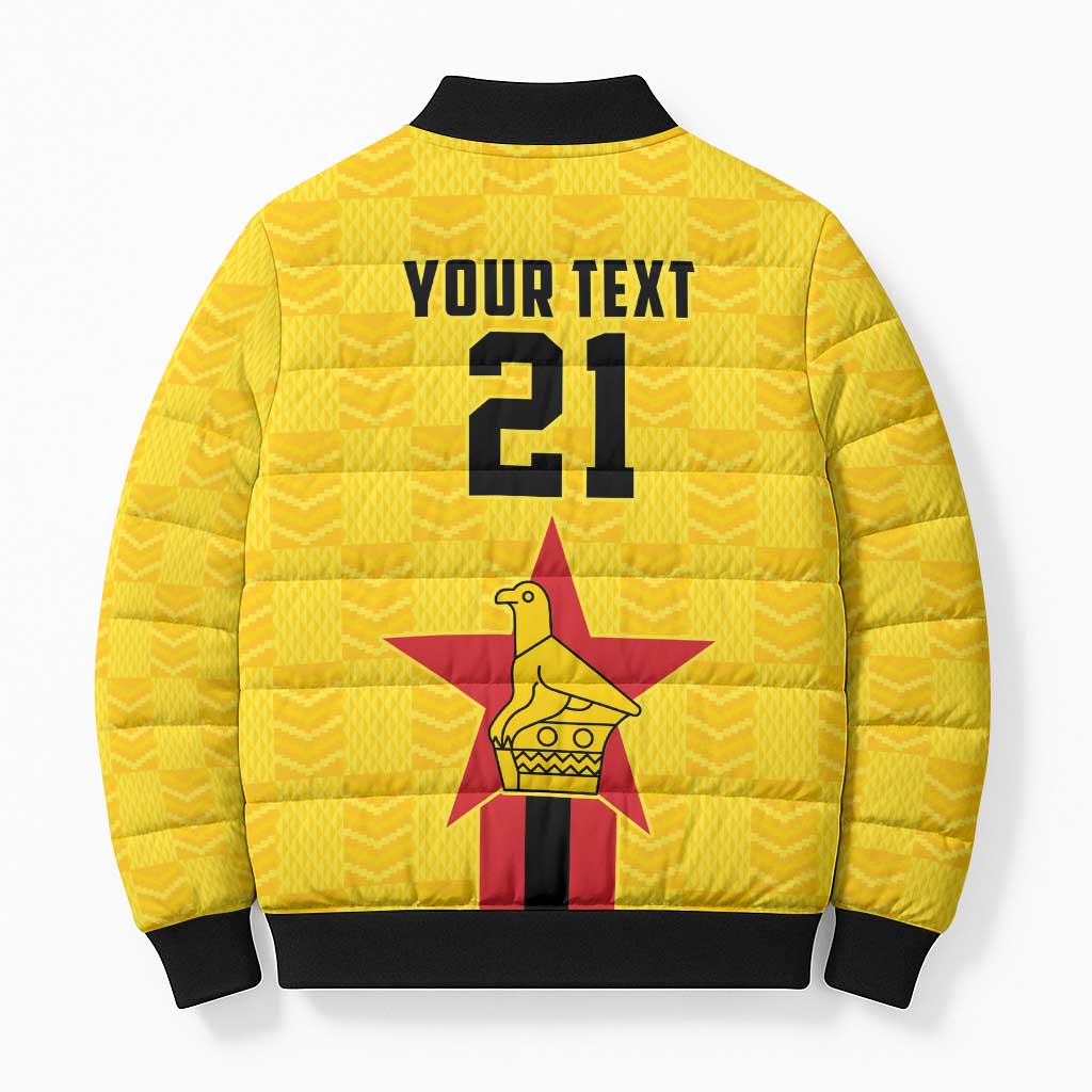 Custom Africa Football Zimbabwe Bomber Puffer Jacket The Warriors Zimbabwe Bird