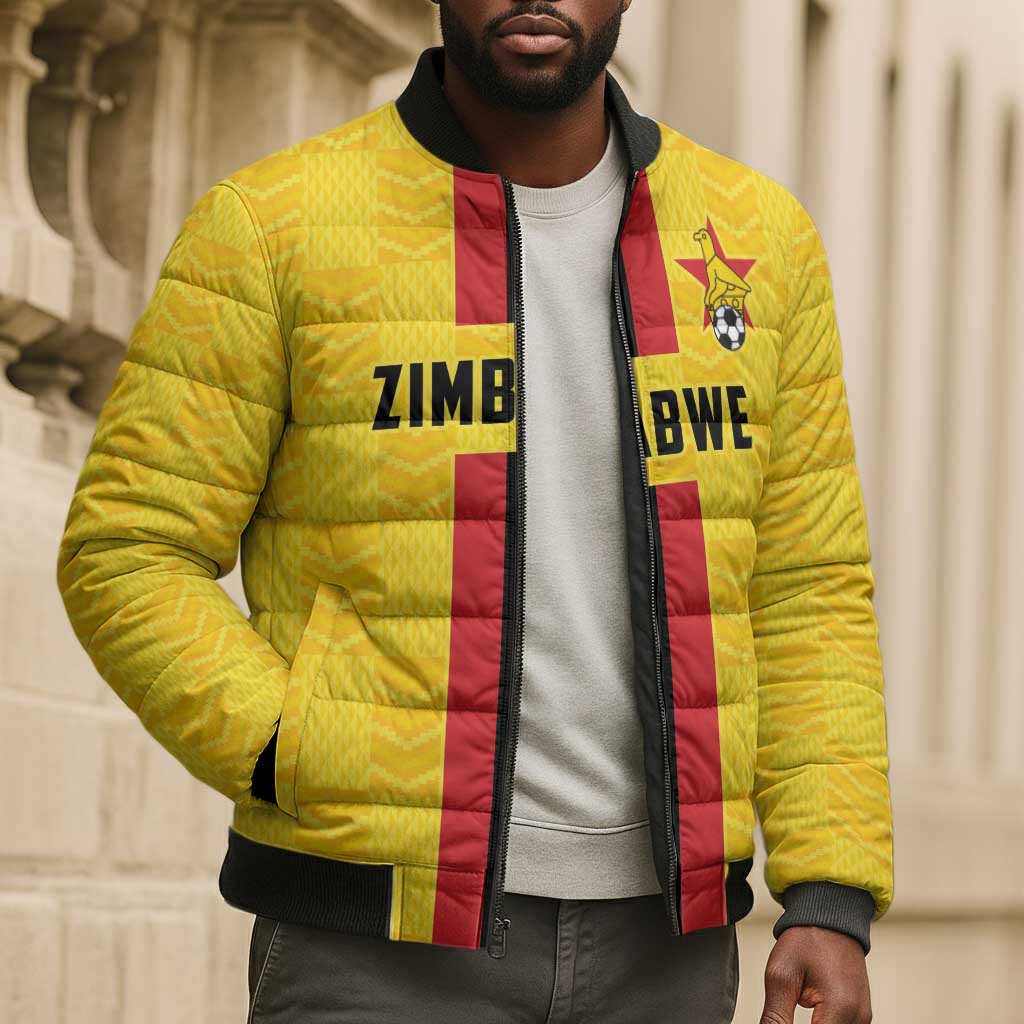 Custom Africa Football Zimbabwe Bomber Puffer Jacket The Warriors Zimbabwe Bird