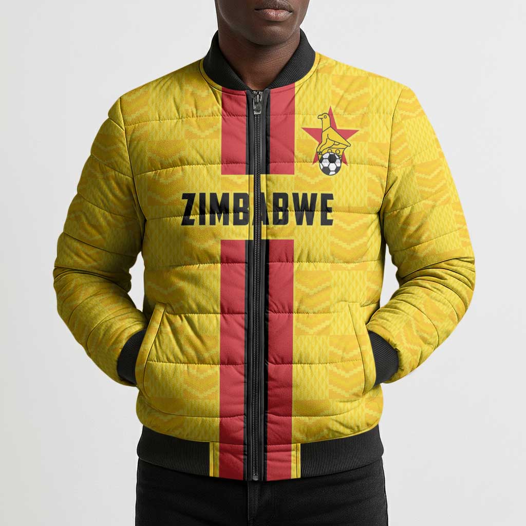 Custom Africa Football Zimbabwe Bomber Puffer Jacket The Warriors Zimbabwe Bird