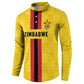 Custom Africa Football Zimbabwe Button Sweatshirt The Warriors Zimbabwe Bird