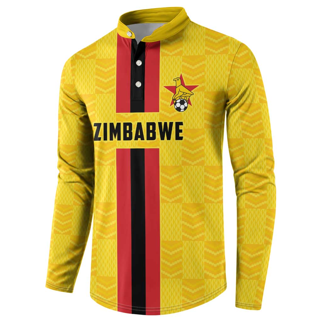 Custom Africa Football Zimbabwe Button Sweatshirt The Warriors Zimbabwe Bird