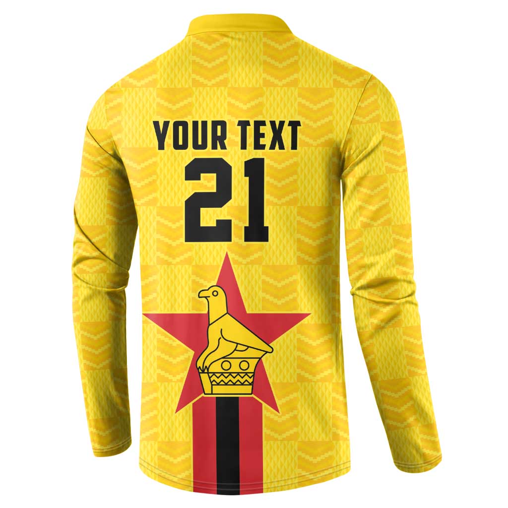 Custom Africa Football Zimbabwe Button Sweatshirt The Warriors Zimbabwe Bird