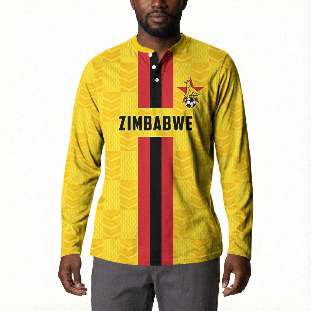 Custom Africa Football Zimbabwe Button Sweatshirt The Warriors Zimbabwe Bird