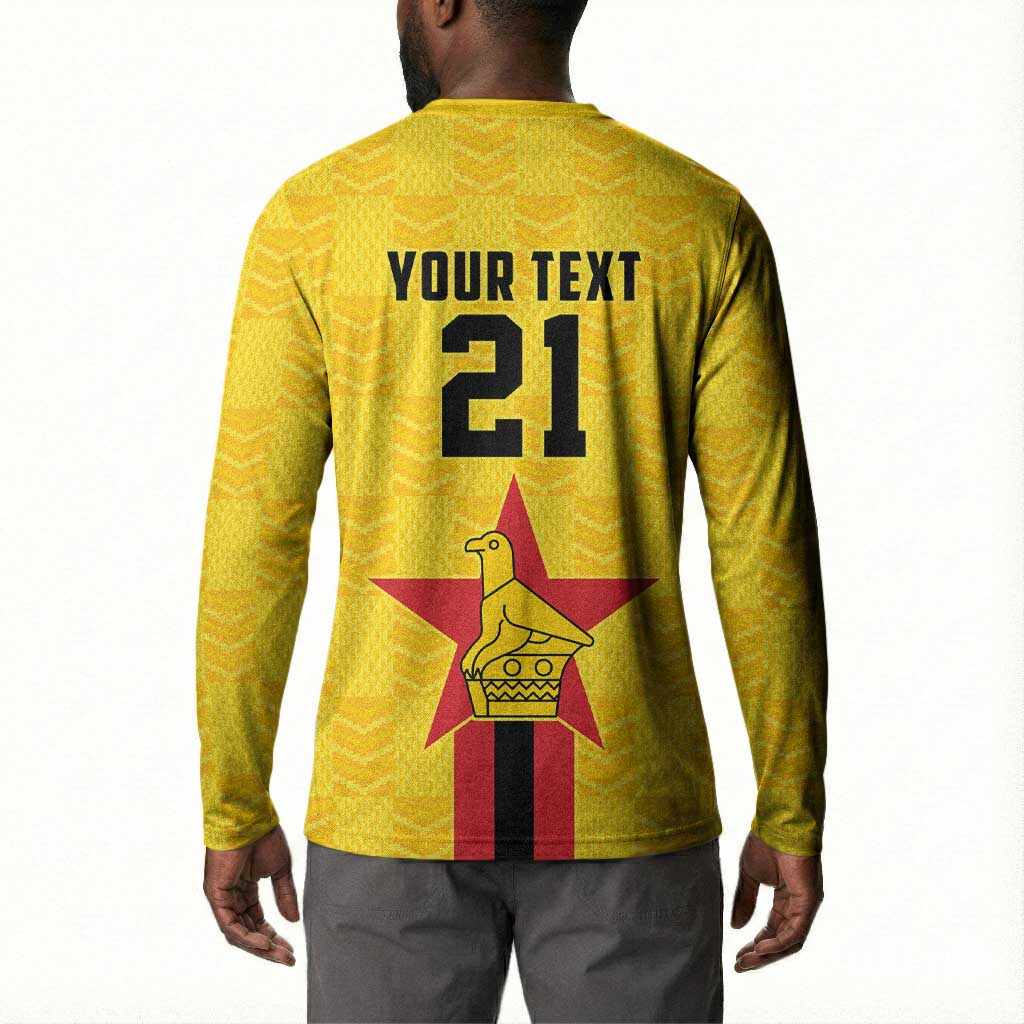 Custom Africa Football Zimbabwe Button Sweatshirt The Warriors Zimbabwe Bird
