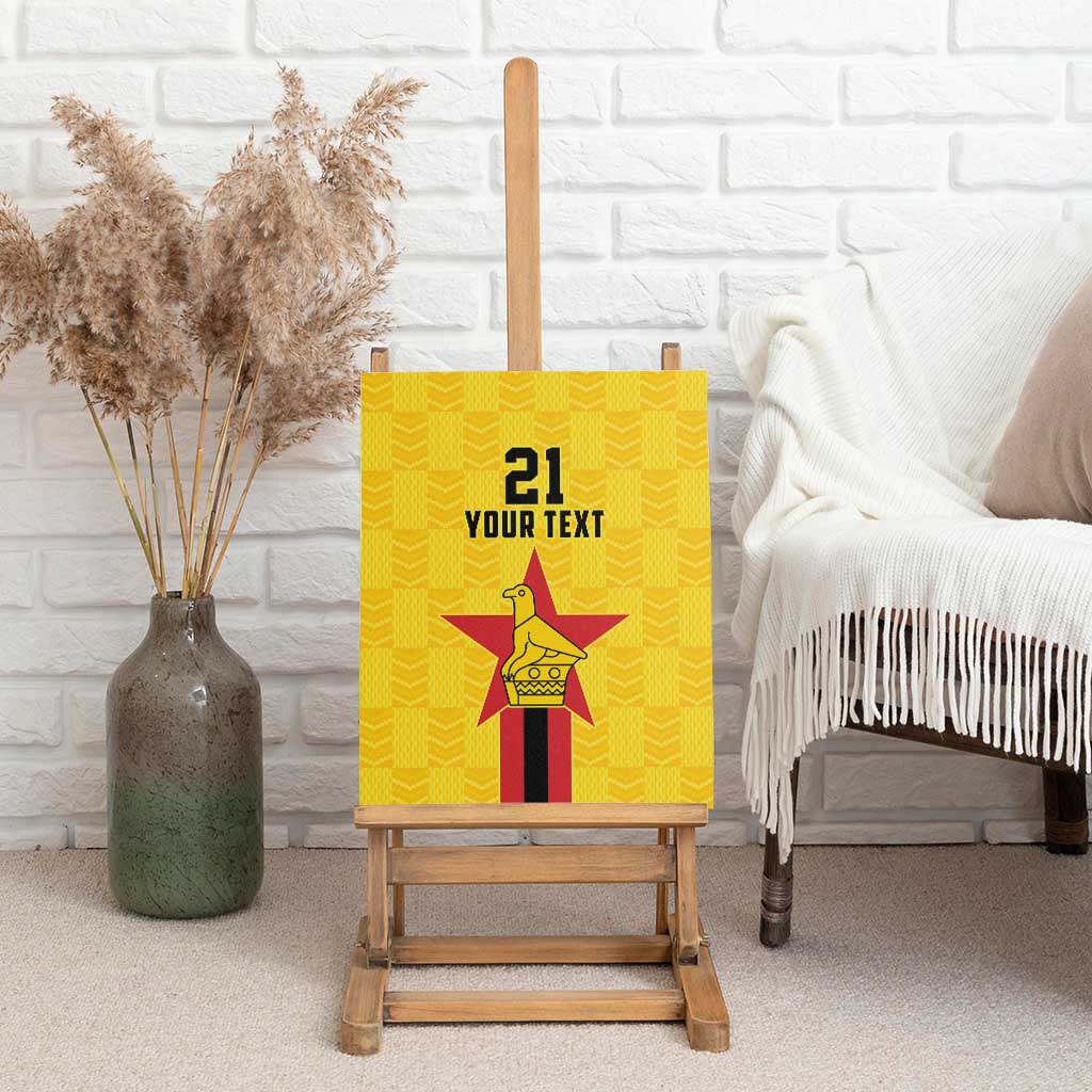 Custom Africa Football Zimbabwe Canvas Wall Art The Warriors with Zimbabwe Bird - African Pride