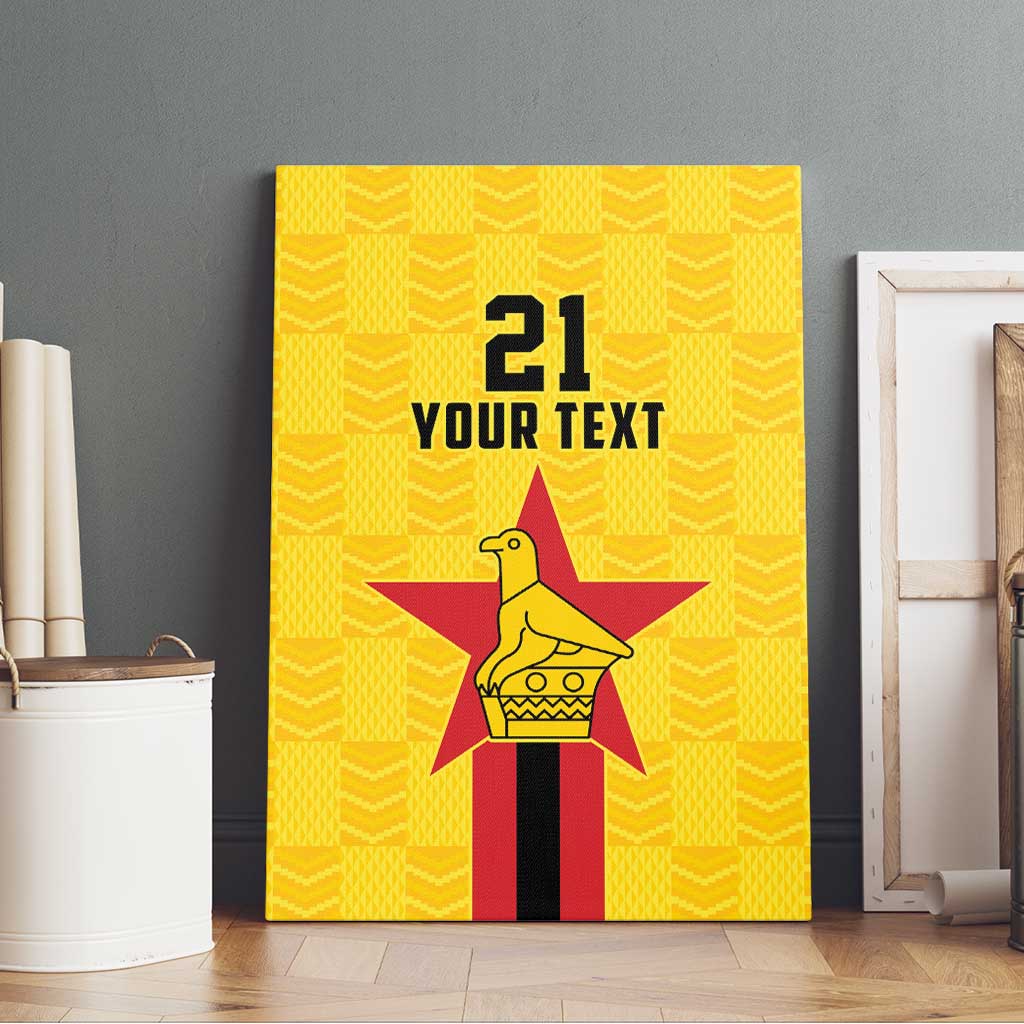 Custom Africa Football Zimbabwe Canvas Wall Art The Warriors with Zimbabwe Bird - African Pride