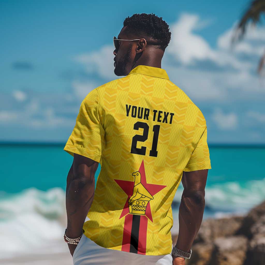 Custom Africa Football Zimbabwe Hawaiian Shirt The Warriors with Zimbabwe Bird - African Pride