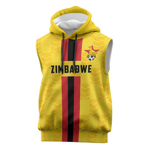 Custom Africa Football Zimbabwe Sleeveless Hoodie The Warriors with Zimbabwe Bird - African Pride