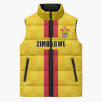 Custom Africa Football Zimbabwe Sleeveless Puffer Jacket The Warriors Zimbabwe Bird
