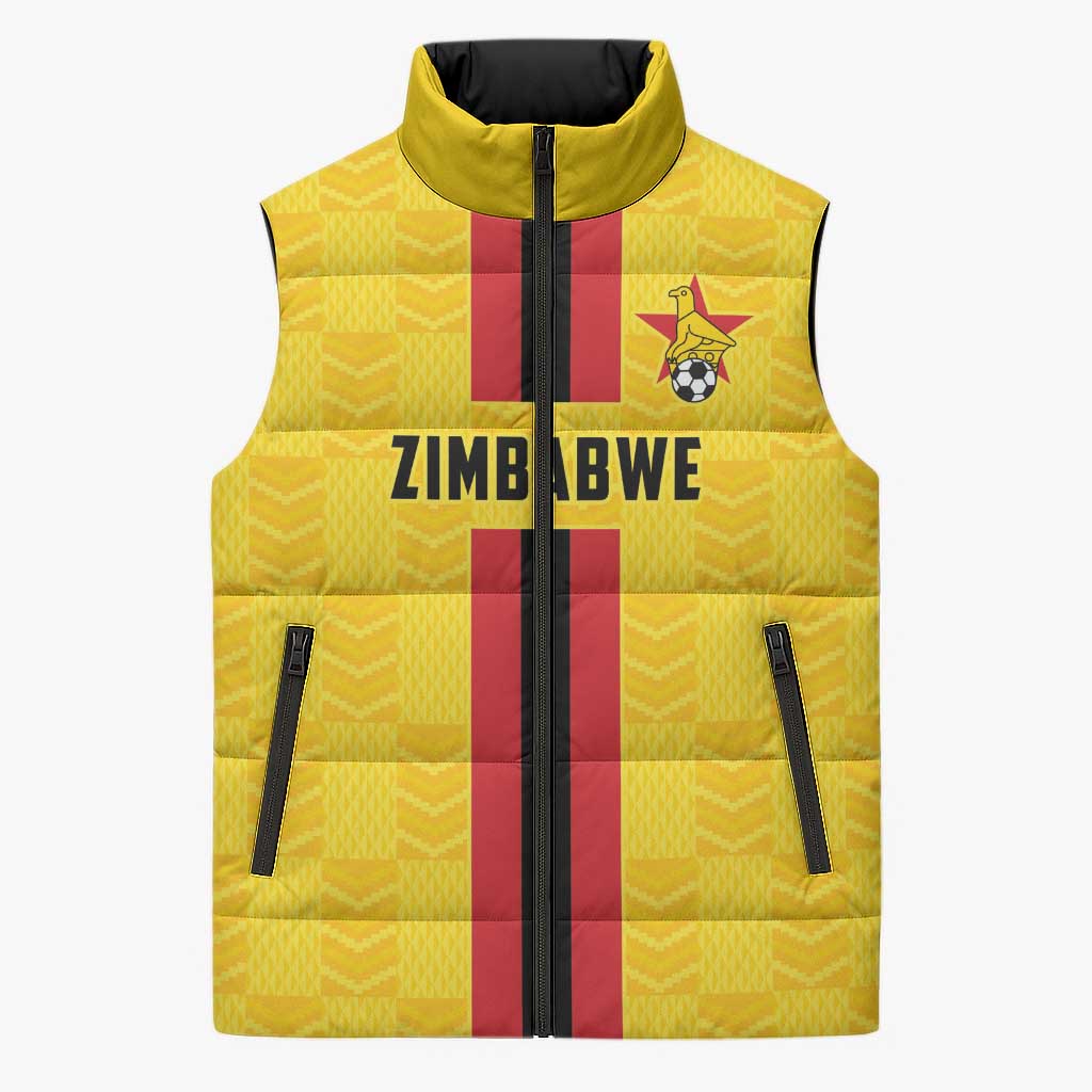 Custom Africa Football Zimbabwe Sleeveless Puffer Jacket The Warriors Zimbabwe Bird