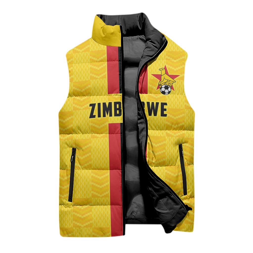 Custom Africa Football Zimbabwe Sleeveless Puffer Jacket The Warriors Zimbabwe Bird