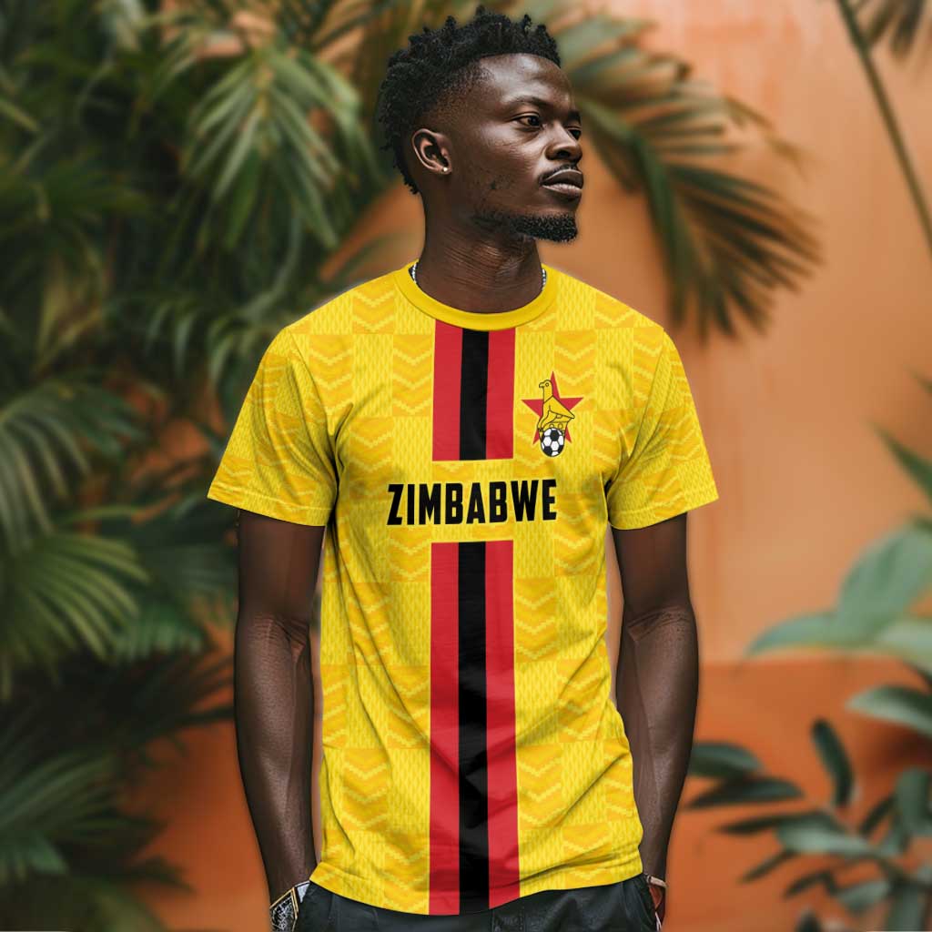 Custom Africa Football Zimbabwe T shirt The Warriors with Zimbabwe Bird - African Pride