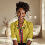 Custom Africa Football Zimbabwe Women Casual Shirt The Warriors with Zimbabwe Bird - African Pride
