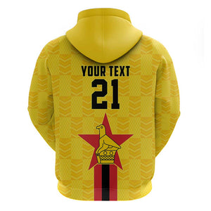 Custom Africa Football Zimbabwe Zip Hoodie The Warriors with Zimbabwe Bird - African Pride