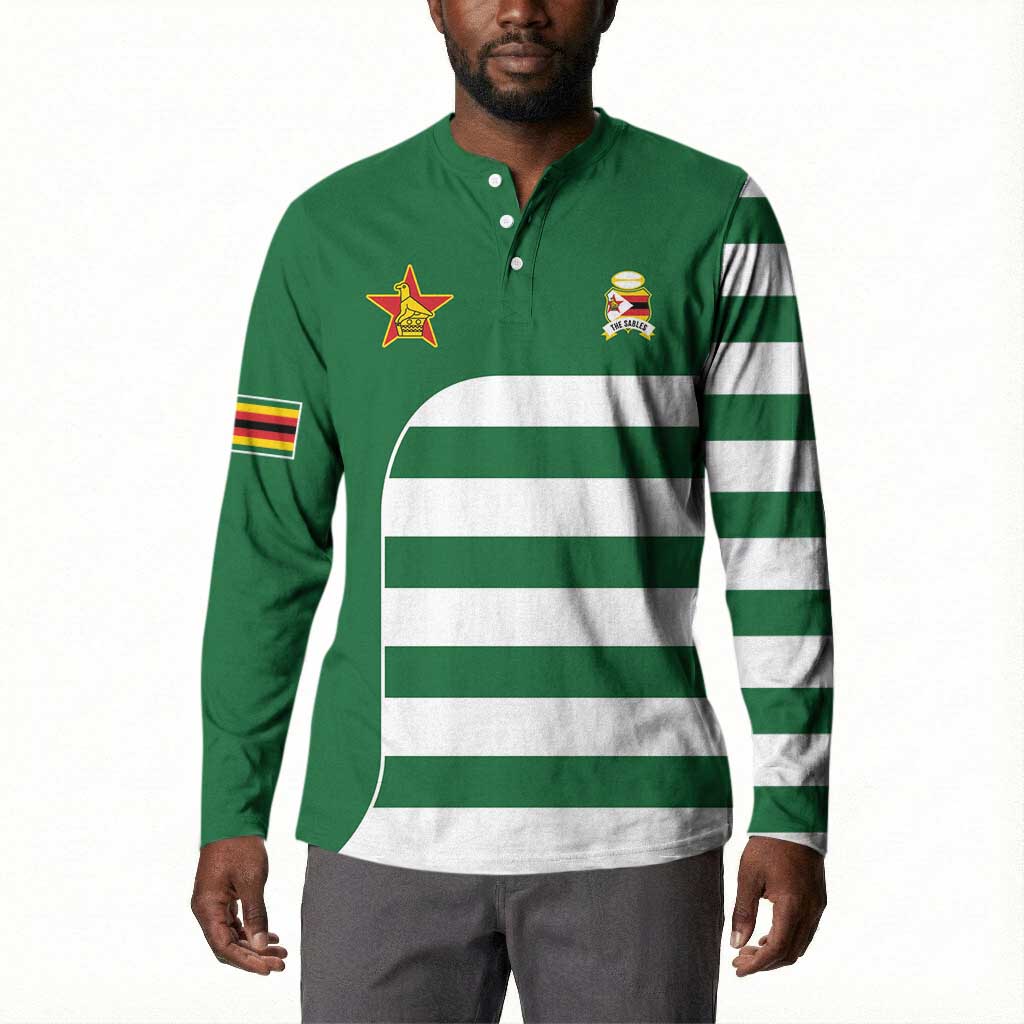 Zimbabwe Rugby History Champion Button Sweatshirt One For The History Sables