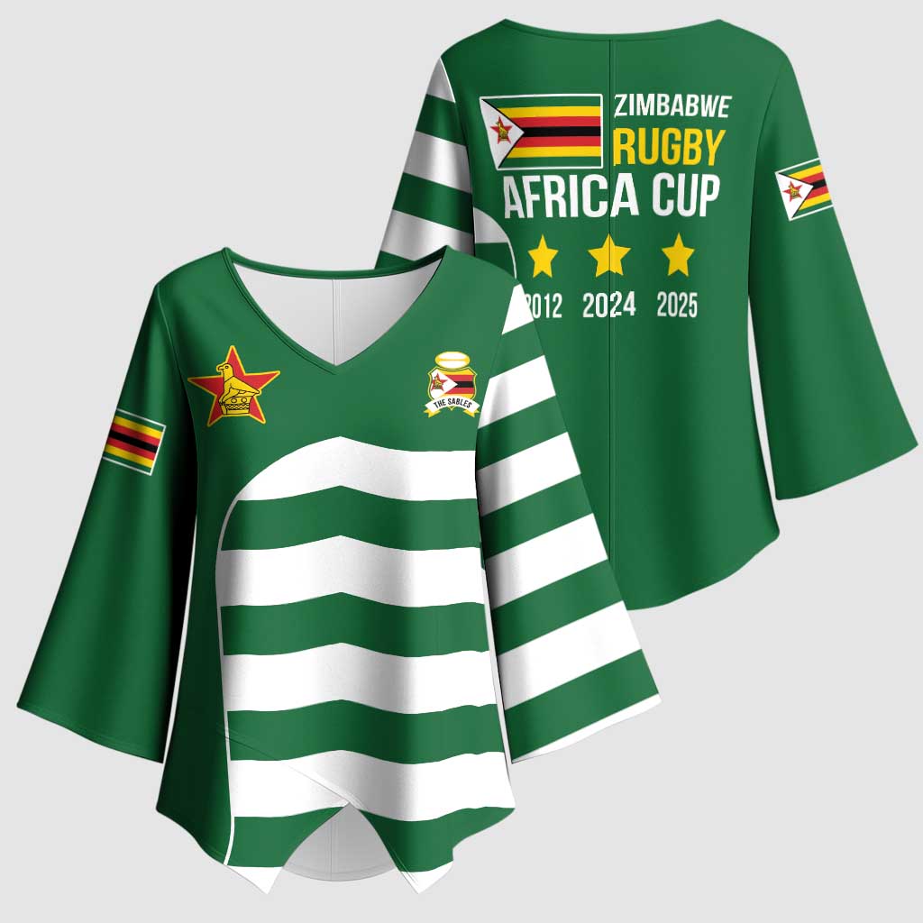 Zimbabwe Rugby History Champion Kimono Sleeve Blouse One For The History Sables