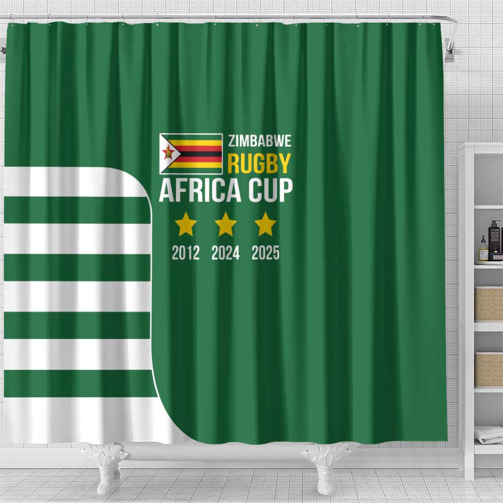 Zimbabwe Rugby History Champion Shower Curtain One For The History Sables - African Pride