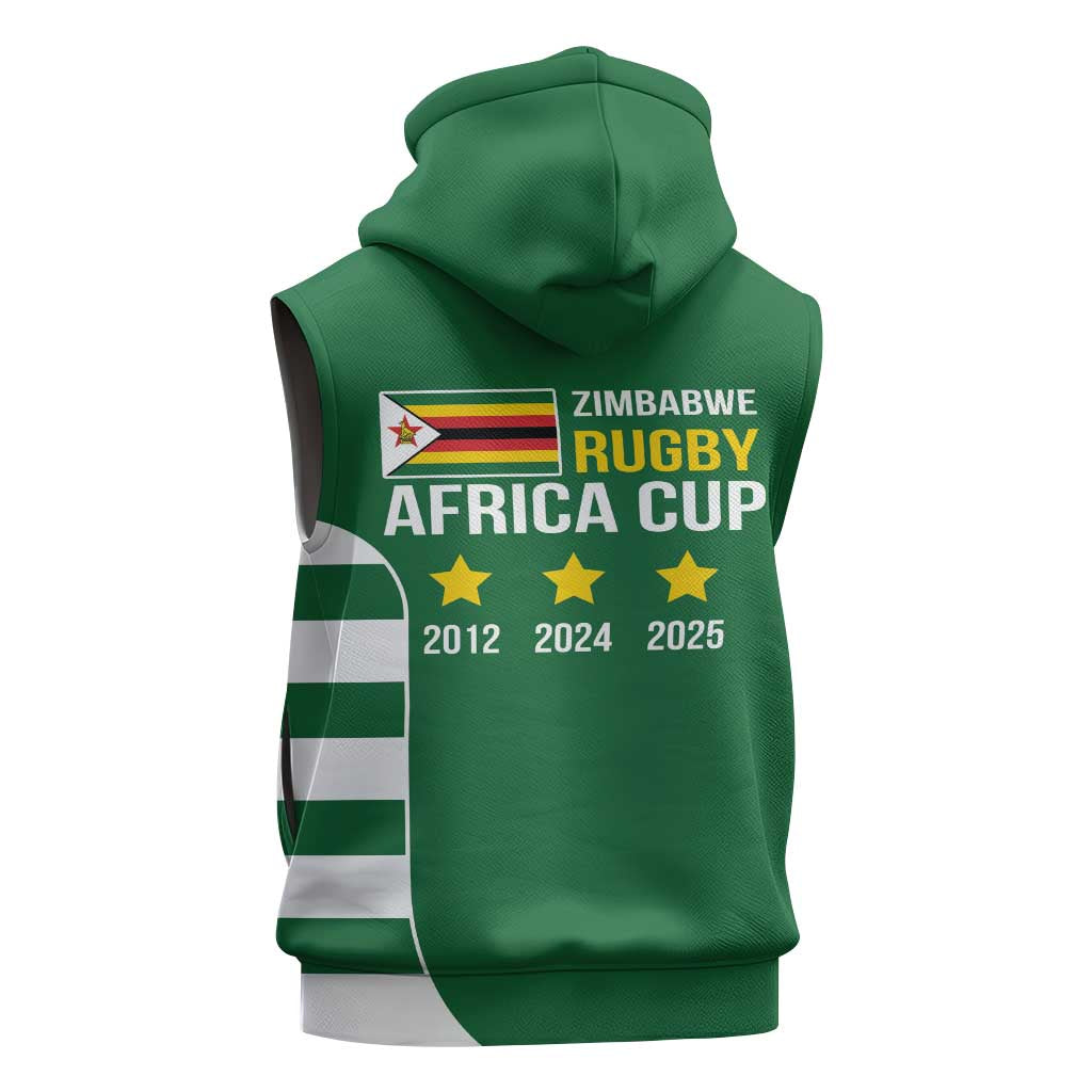 Zimbabwe Rugby History Champion Sleeveless Hoodie One For The History Sables - African Pride