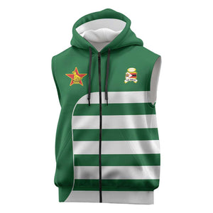 Zimbabwe Rugby History Champion Sleeveless Zip Hoodie One For The History Sables - African Pride
