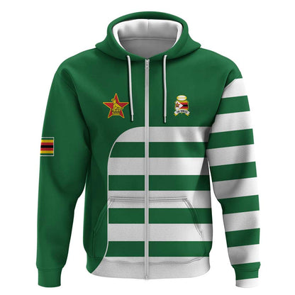 Zimbabwe Rugby History Champion Zip Hoodie One For The History Sables - African Pride