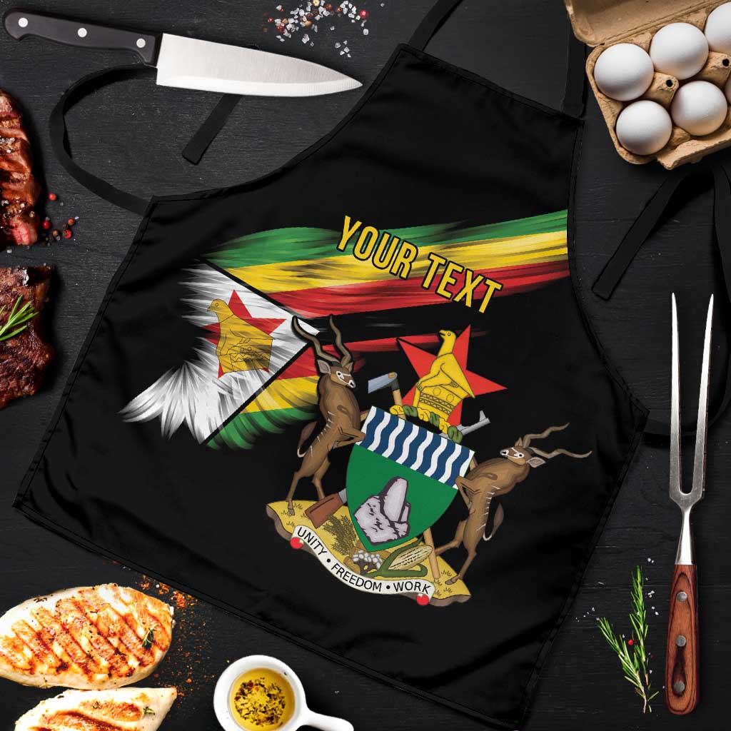 Personalized Zimbabwe Wings Flag Apron Proudly Zimbabwean