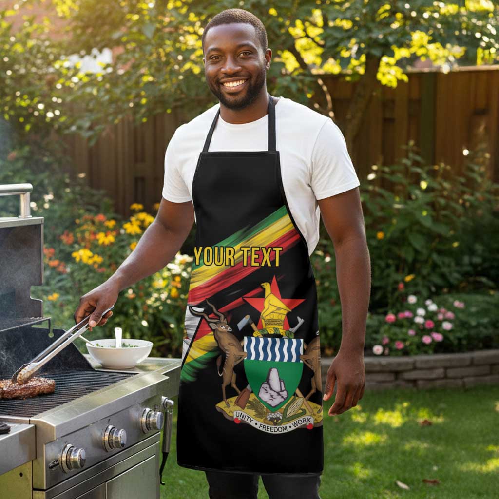 Personalized Zimbabwe Wings Flag Apron Proudly Zimbabwean