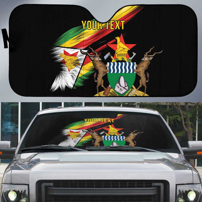 Personalized Zimbabwe Wings Flag Auto Sun Shade Proudly Zimbabwean