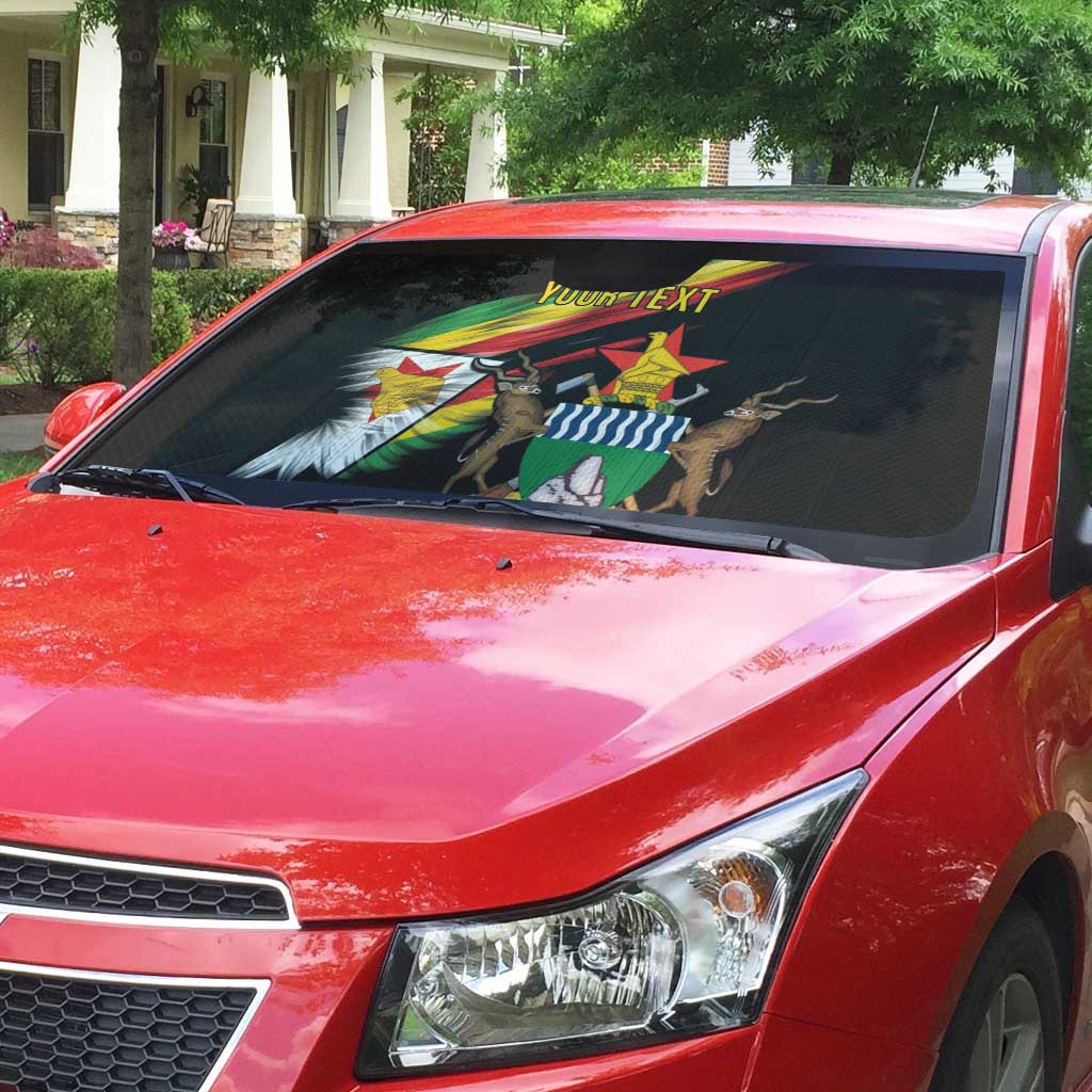 Personalized Zimbabwe Wings Flag Auto Sun Shade Proudly Zimbabwean
