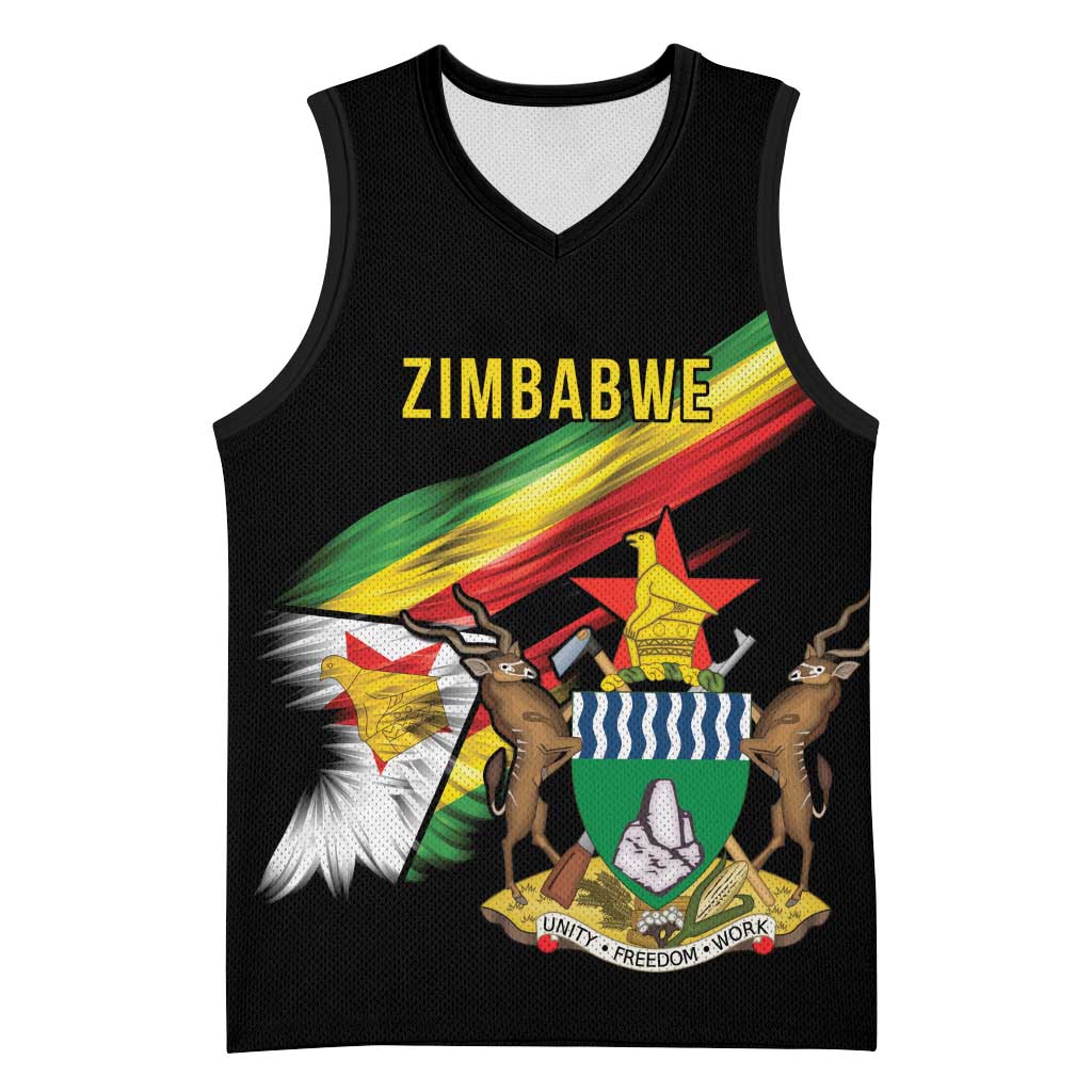 Zimbabwe Wings Flag Basketball Jersey Proudly Zimbabwean LT9