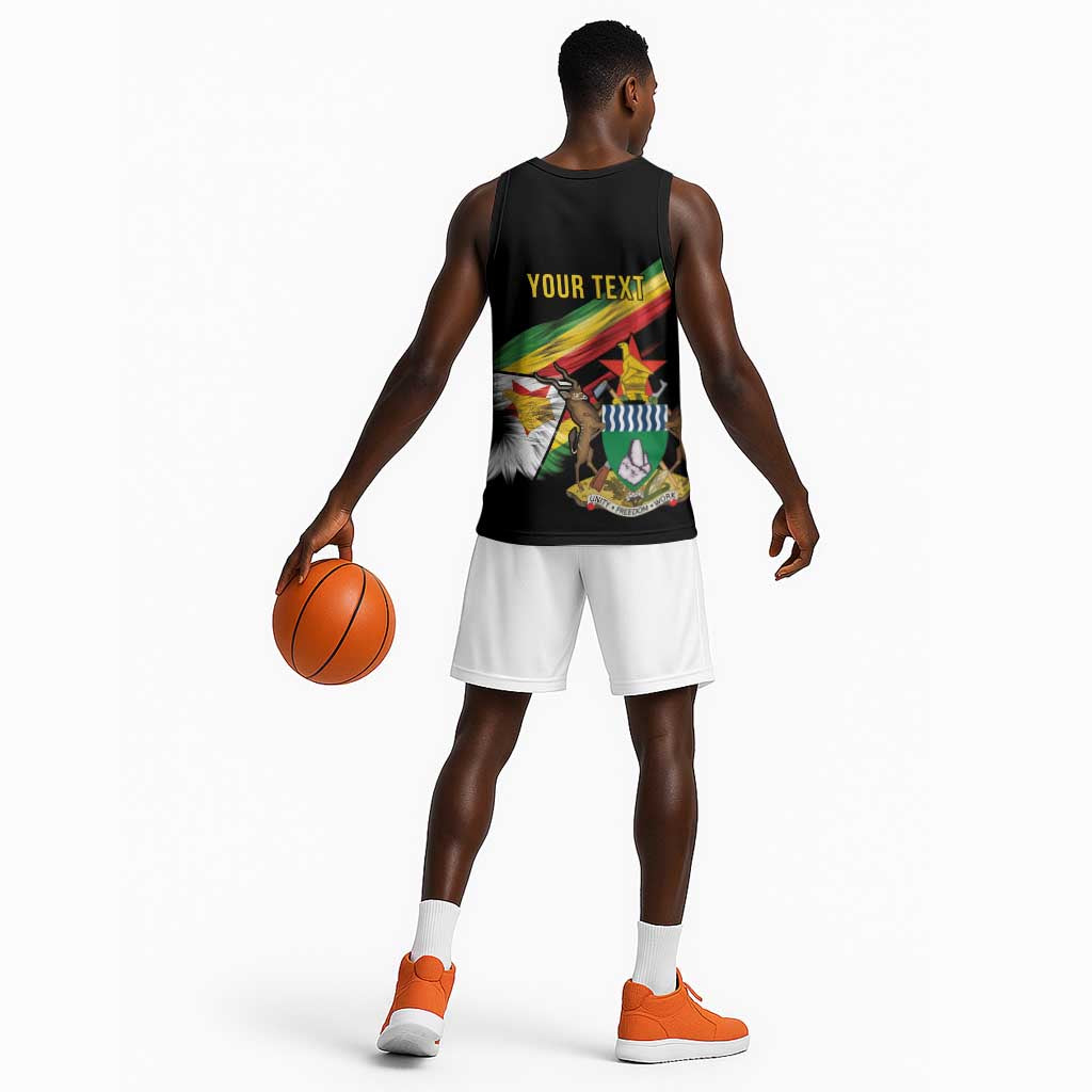 Zimbabwe Wings Flag Basketball Jersey Proudly Zimbabwean LT9