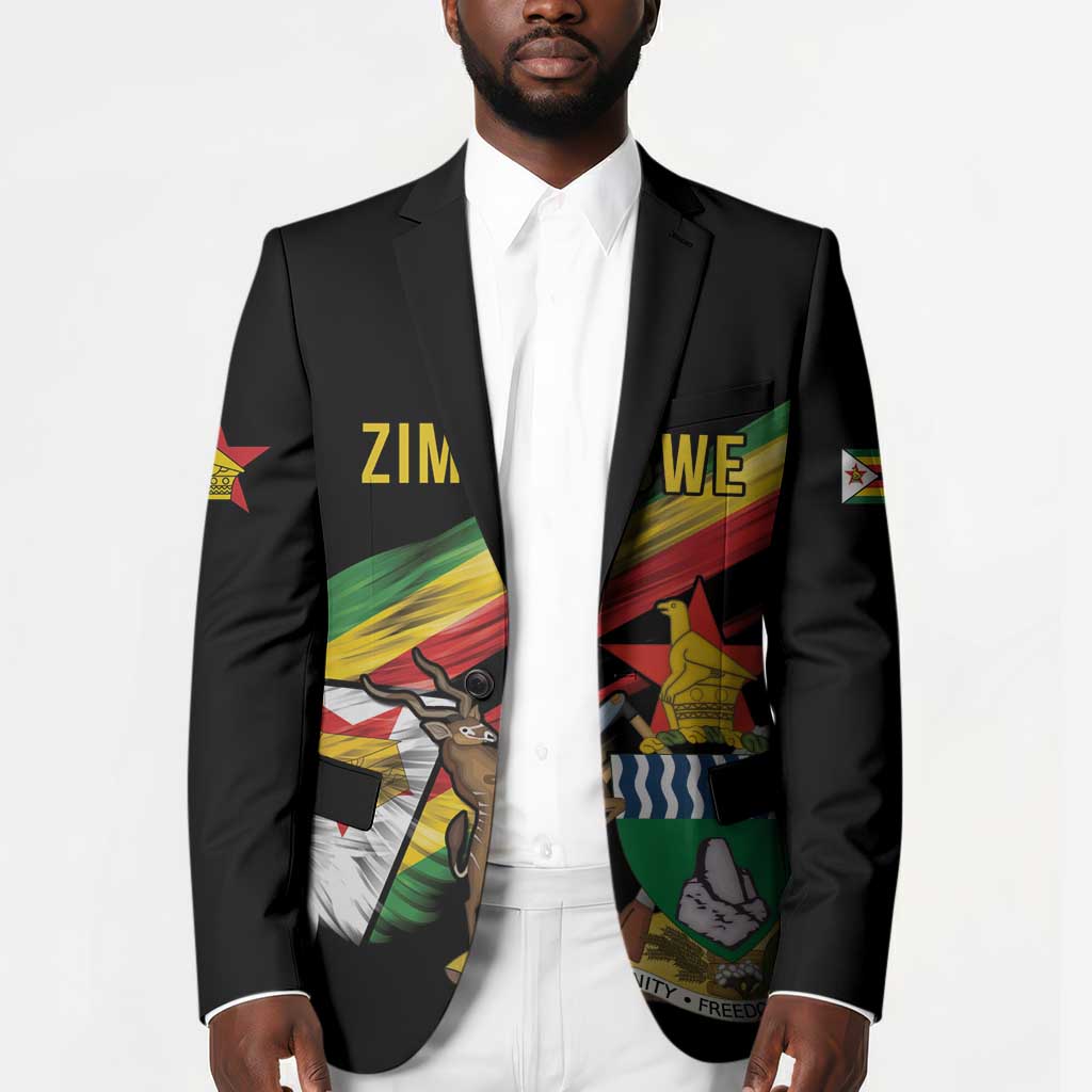 Personalized Zimbabwe Wings Flag Blazer Proudly Zimbabwean
