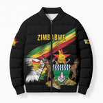Personalized Zimbabwe Wings Flag Bomber Puffer Jacket Proudly Zimbabwean