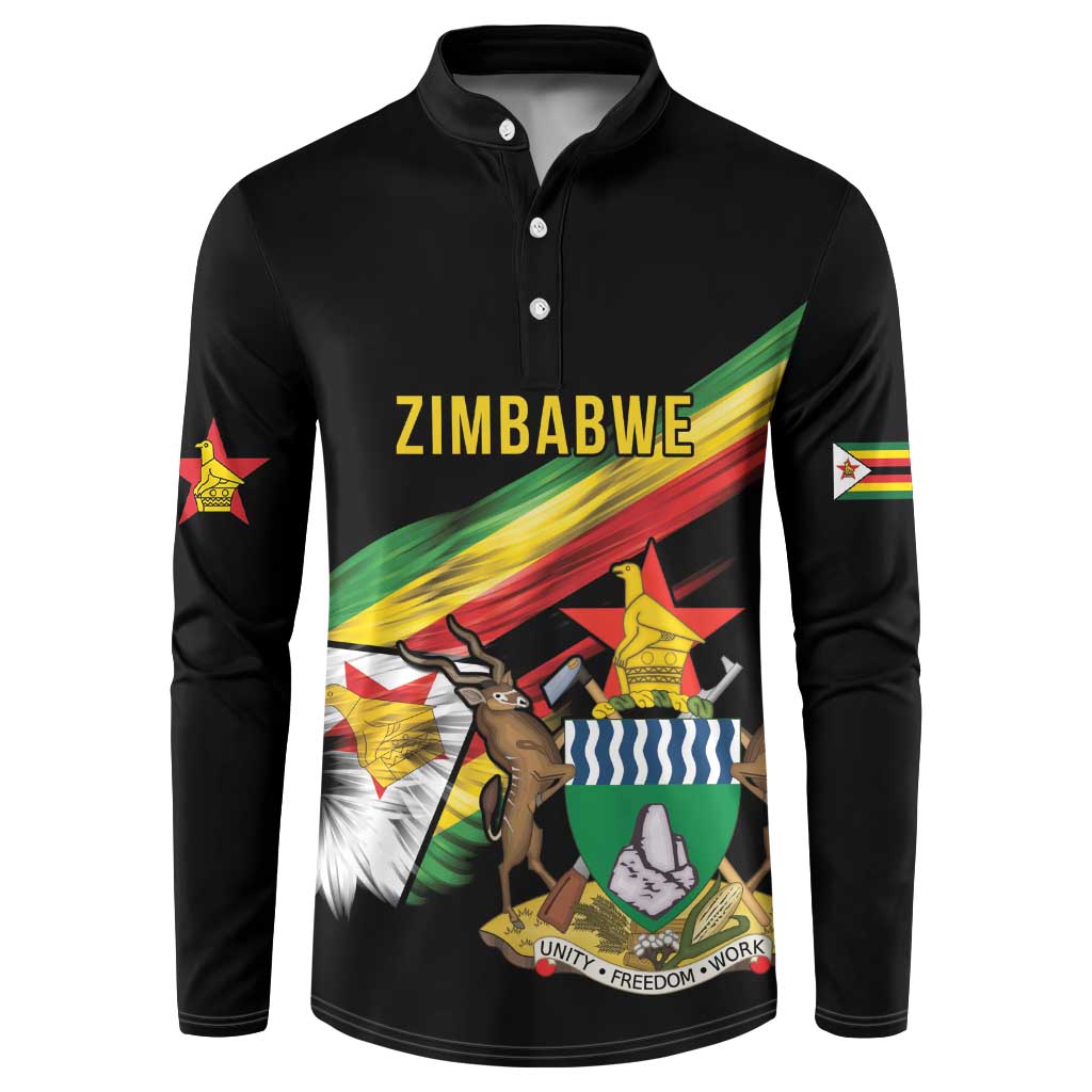 Zimbabwe Wings Flag Button Sweatshirt Proudly Zimbabwean