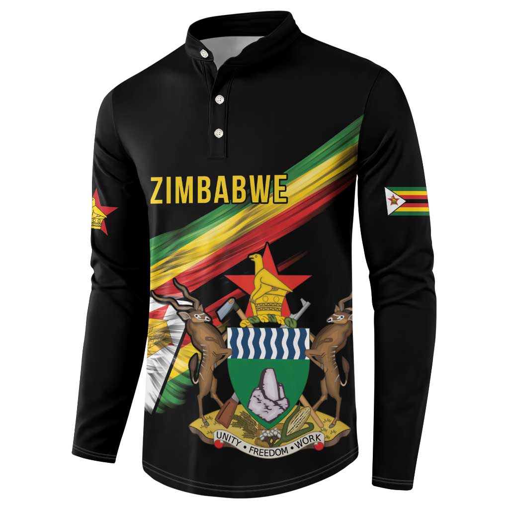 Zimbabwe Wings Flag Button Sweatshirt Proudly Zimbabwean