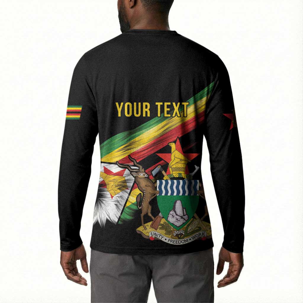 Zimbabwe Wings Flag Button Sweatshirt Proudly Zimbabwean