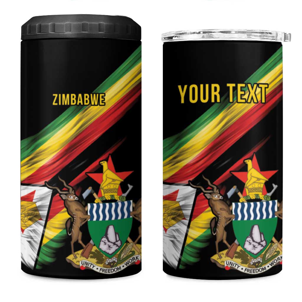 Zimbabwe Wings Flag 4 in 1 Can Cooler Tumbler Proudly Zimbabwean - African Pride
