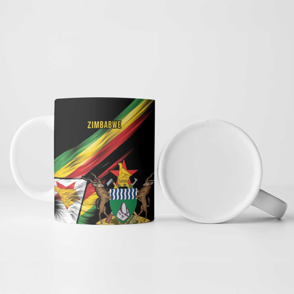 Personalized Zimbabwe Wings Flag Ceramic Mug Proudly Zimbabwean