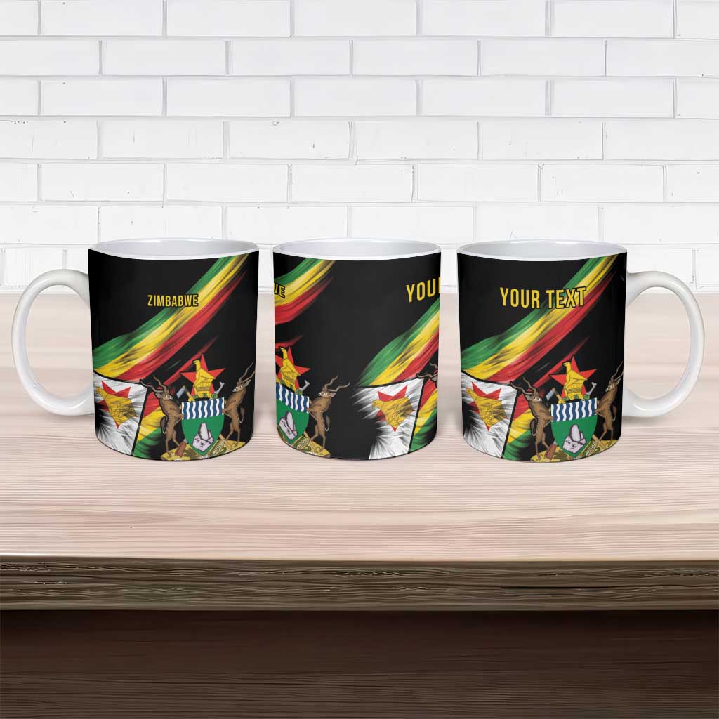 Personalized Zimbabwe Wings Flag Ceramic Mug Proudly Zimbabwean