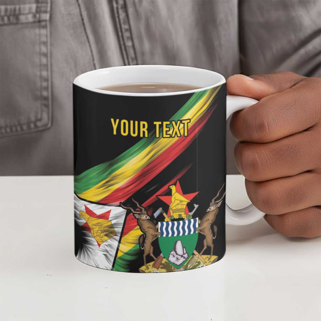 Personalized Zimbabwe Wings Flag Ceramic Mug Proudly Zimbabwean