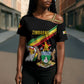 Personalized Zimbabwe Wings Flag Cross Shoulder Shirt Proudly Zimbabwean