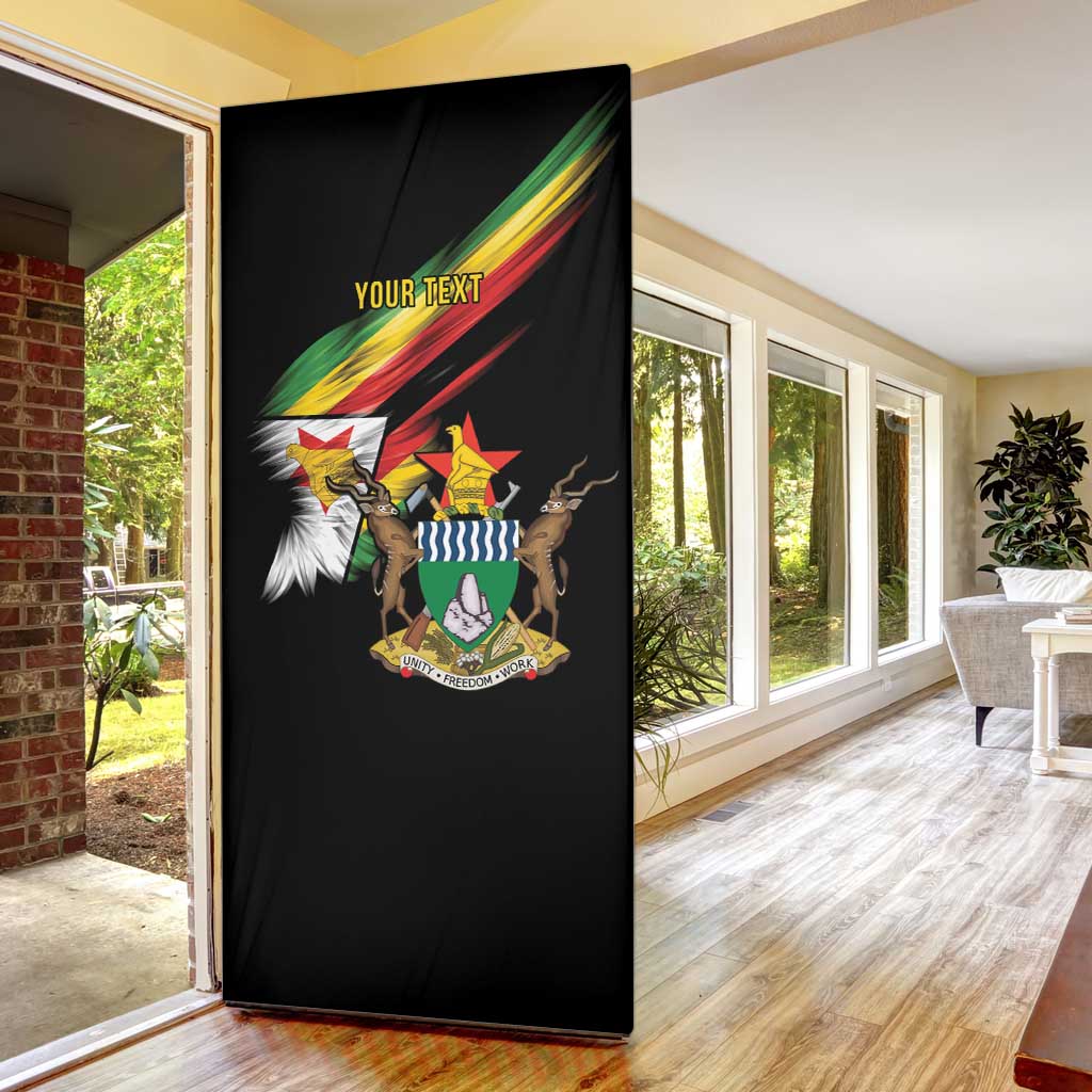 Personalized Zimbabwe Wings Flag Door Cover Proudly Zimbabwean