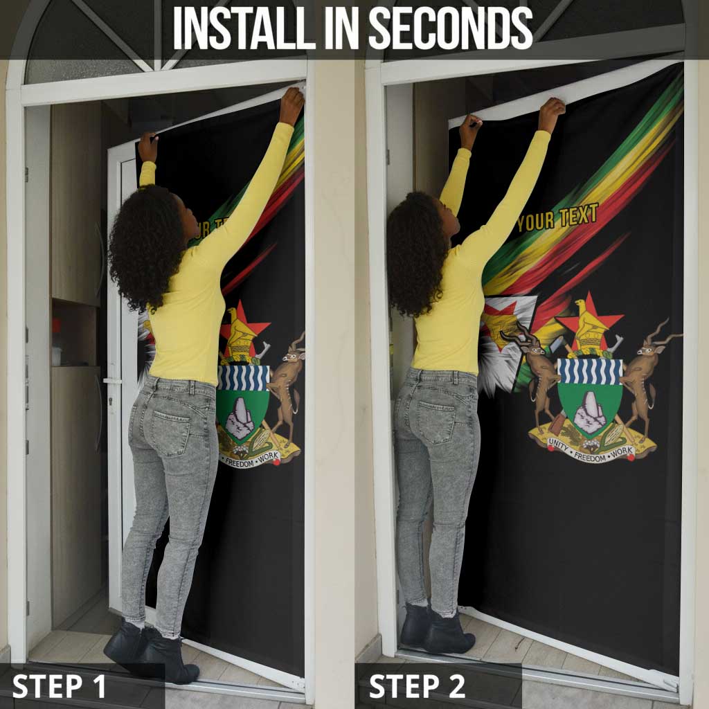 Personalized Zimbabwe Wings Flag Door Cover Proudly Zimbabwean