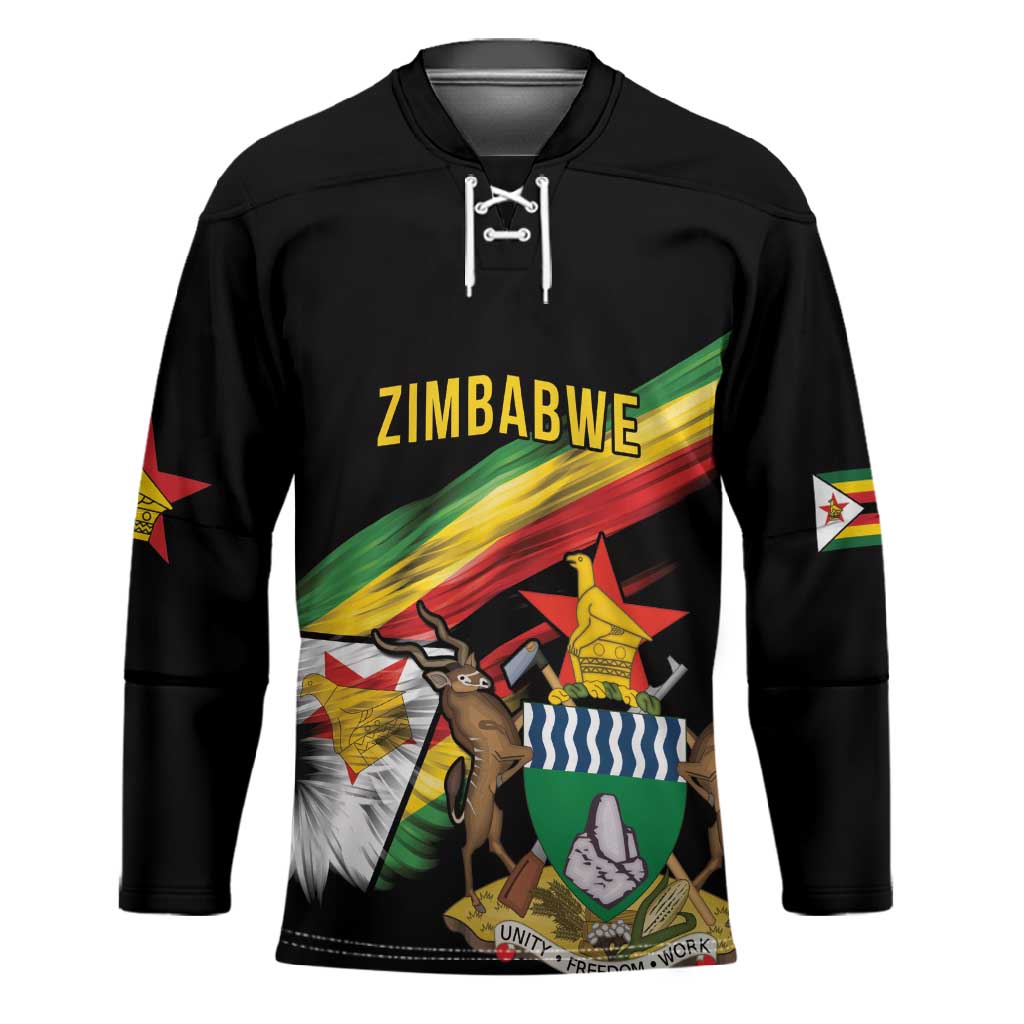 Personalized Zimbabwe Wings Flag Hockey Jersey Proudly Zimbabwean