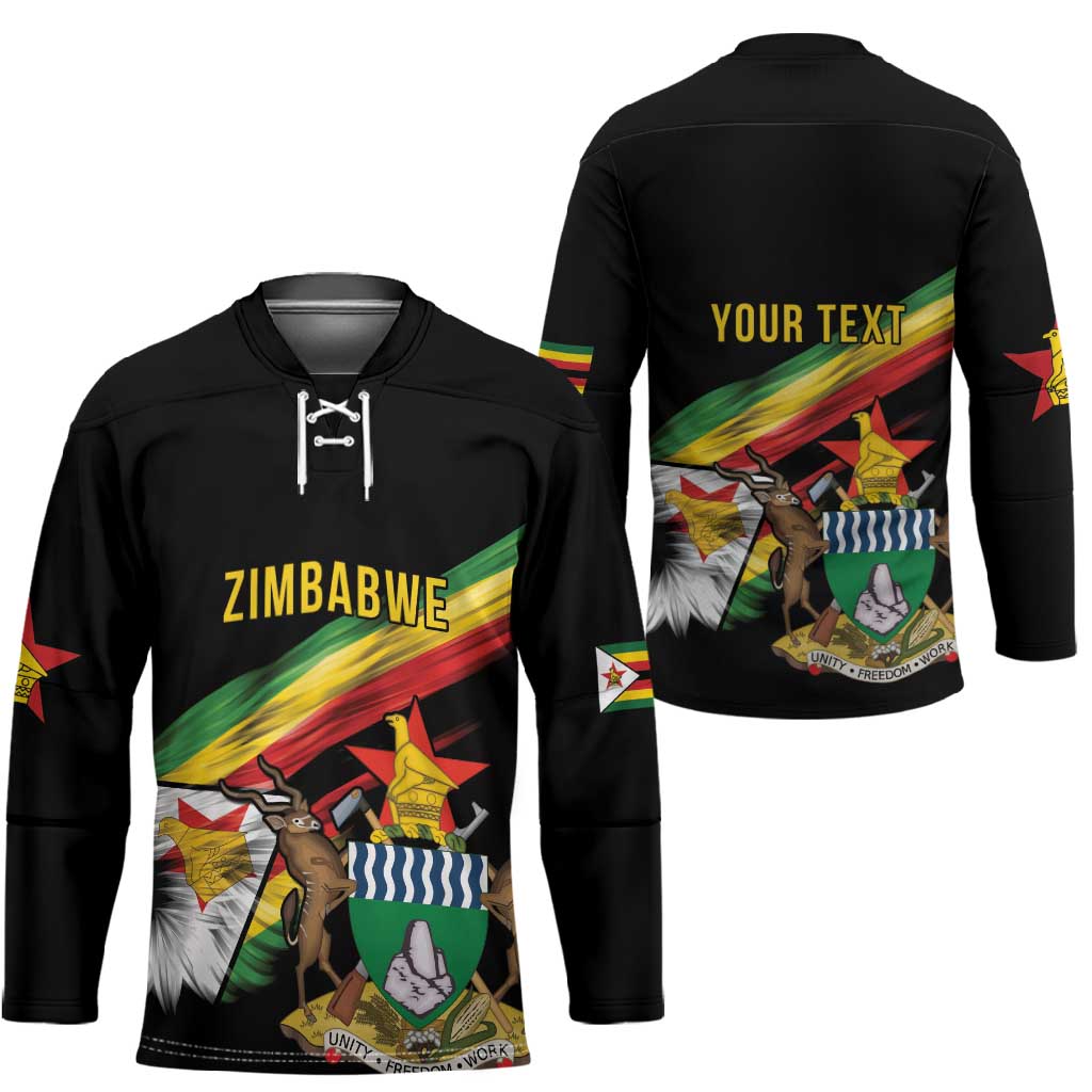 Personalized Zimbabwe Wings Flag Hockey Jersey Proudly Zimbabwean