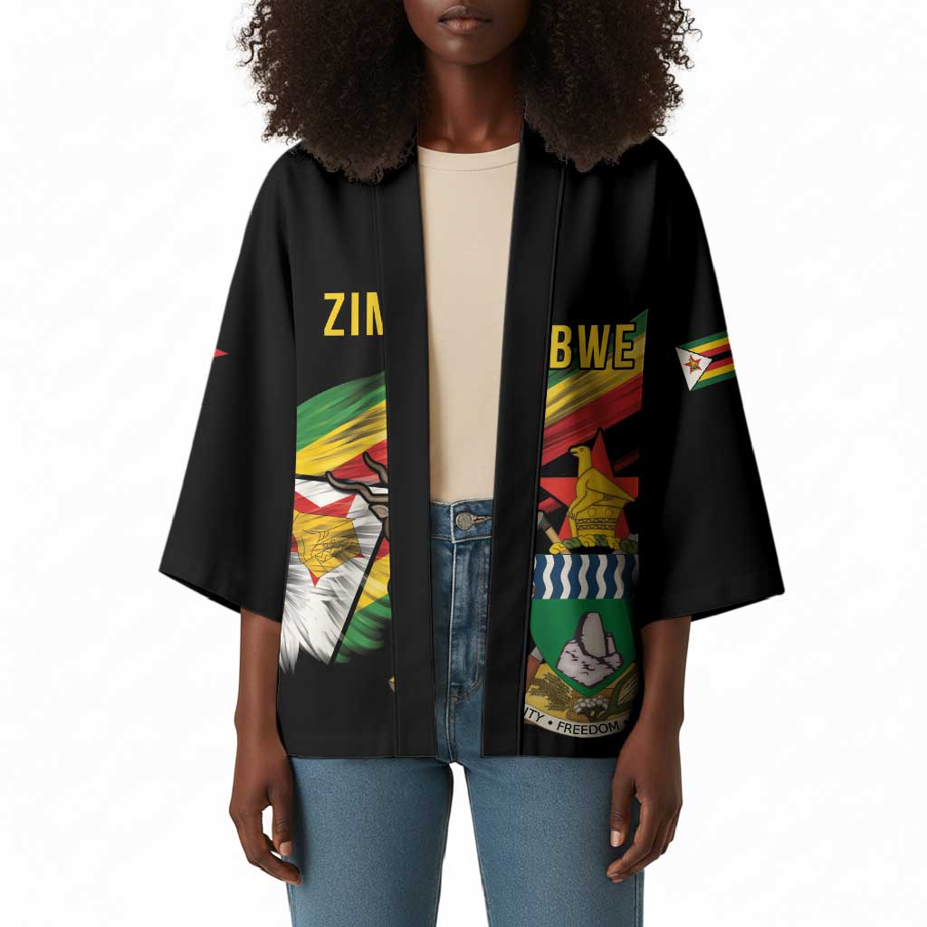 Personalized Zimbabwe Wings Flag Kimono Proudly Zimbabwean