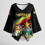 Personalized Zimbabwe Wings Flag Kimono Sleeve Blouse Proudly Zimbabwean