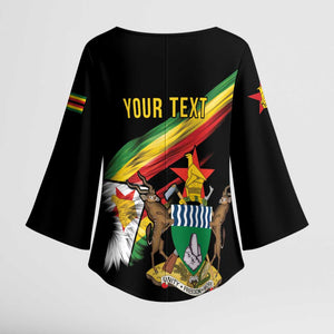 Personalized Zimbabwe Wings Flag Kimono Sleeve Blouse Proudly Zimbabwean