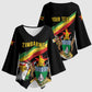 Personalized Zimbabwe Wings Flag Kimono Sleeve Blouse Proudly Zimbabwean